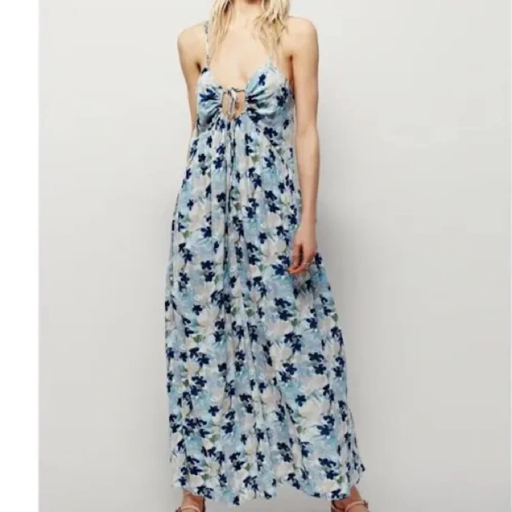 Free People Mulberry Floral Maxi Dress Size Large Boho Vacation Resortwear